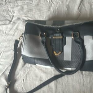 Black and grey handbag